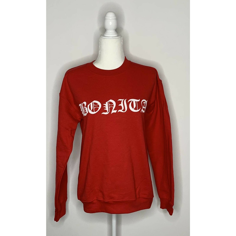 New VIVA LA BONITA Long Sleeve Pullover Sweatshirt